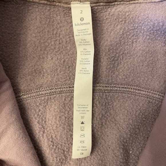 LULULEMON full-zip Heathered Bark Berry scuba Hoodie 2 - Picture 4 of 6